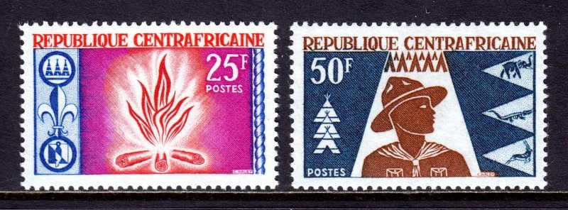 Central African Republic - Scott #55-56 - MNH - SCV $2.25