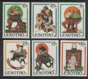 LESOTHO #344-349 1981 NORMAN ROCKWELL CHRISTMAS MINT VF NH O.G