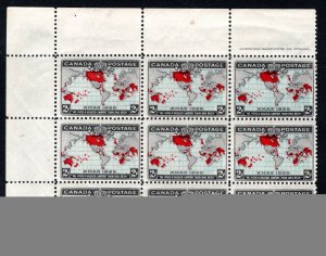 Scott 86, UL Corner Block of 9 with margin imprint, MNHOG, F, Canada, Imperial P