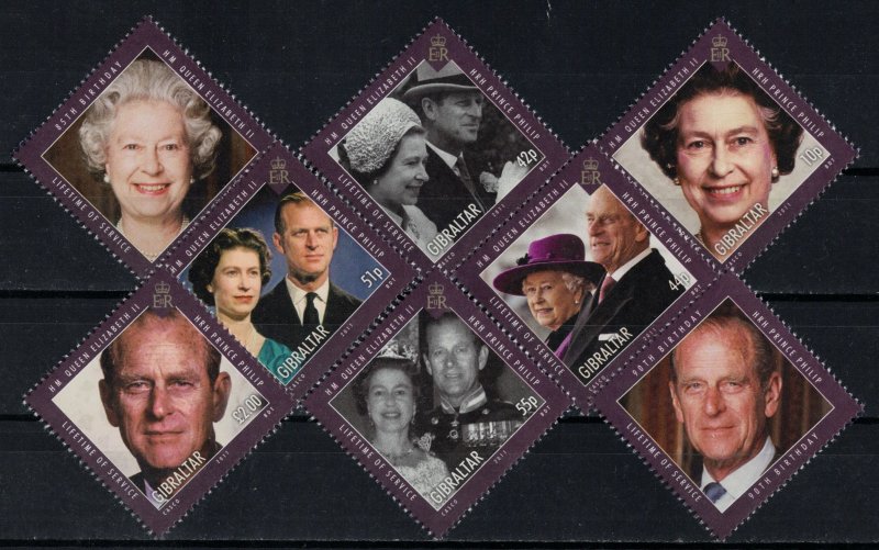 GIBRALTAR 2011 - Queen Elizabeth and Prince Philip / complete set MNH  (CV $8)