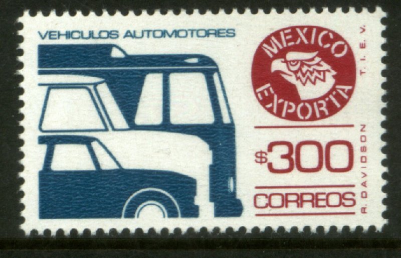 MEXICO Exporta 1495b, $300P Cars/Buses Fosfo Paper 10. MINT, NH. F-VF.