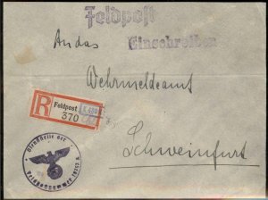 3rd Reich Germany WWII KRETA Crete Greece Feldpost Cover G97992