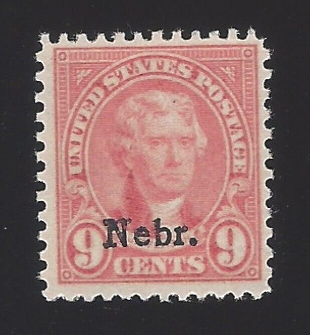 1929 9c Thomas Jefferson Nebraska Overprint Scott 678 Mint F/VF NH