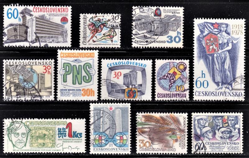 Czechoslovakia Scott 2178, 2191, 2198-2201, 2208, 2217-20, 2132  F to VF CTO.