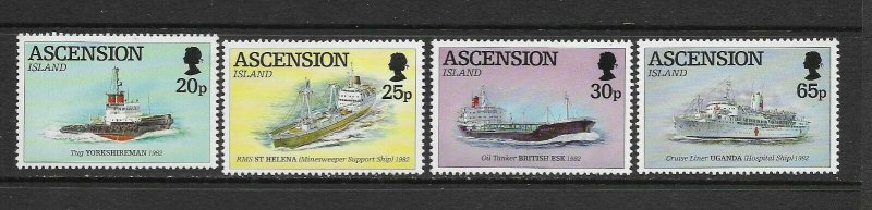 ASCENSION ISLAND - 1994 FALKLAND ISLANDS SHIPS - SCOTT 590 TO 593 - MNH