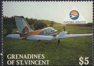 St. Vincent Grenadines #591-594, Complete Set(4), 1988, Aviation - Airplanes,...