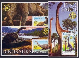 Somalia Republic 2002 DINOSAURS-ROTARY INTERNATIONAL 3 Souvenir Sheets MNH