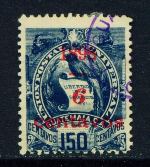 GUATEMALA  -  1898  Surcharge  6c on 150c  Used as Scan