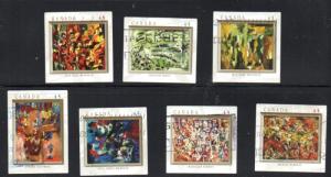 Canada Sc 1743-9 1998 Automatistes Paintings stamp set used