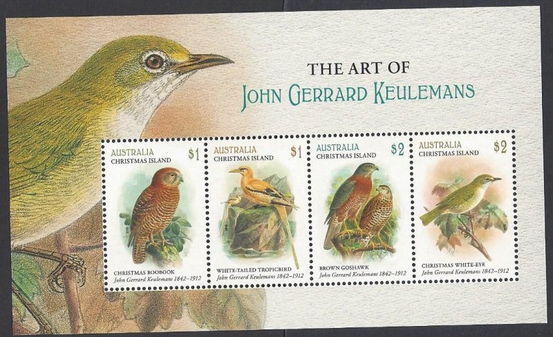 Christmas Island #573a MNH ss, Art by John G. Keulemans, Birds, issued 2018