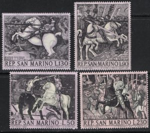 Thematic stamps SAN MARINO 1966 UCELLO 849/52 mint