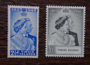 British Virgin Islands 1948 Royal Silver Wedding set MNH