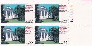 US Stamp - 1986 Arkansas Statehood 4 Stamp Plate Block Scott #2167