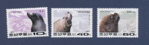 NORTH KOREA - Scott 3342-3343  - MNH -  seals, marine life - 1994