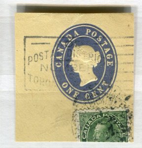 CANADA; 1900s early classic QV used Postal Stationary PIECE