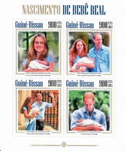 Guinea-Bissau 2013 MNH Prince George Royal Baby Birth 4v M/S William Kate