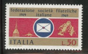 Italy Scott 1005 MNH** 1969 philatelic federation stamp