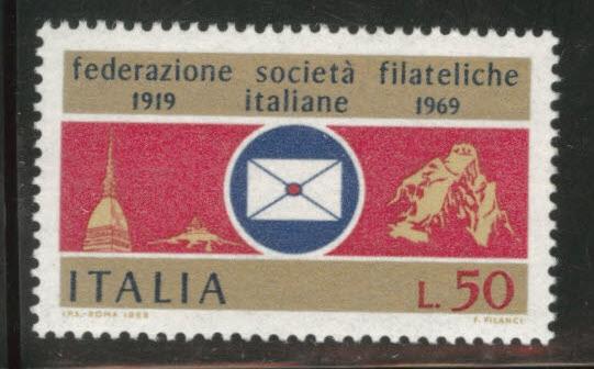 Italy Scott 1005 MNH** 1969 philatelic federation stamp