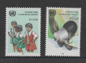 SCOTT#  138-139  singles    MNH   UN  GENEVA   1985