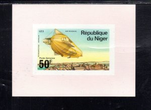 NIGER #C274 1976 50f ZEPPILIN MINT VF NH O.G S/S PROOF