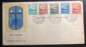 1957 Bandung Indonesia First Day Cover FDC Telegram Centenary