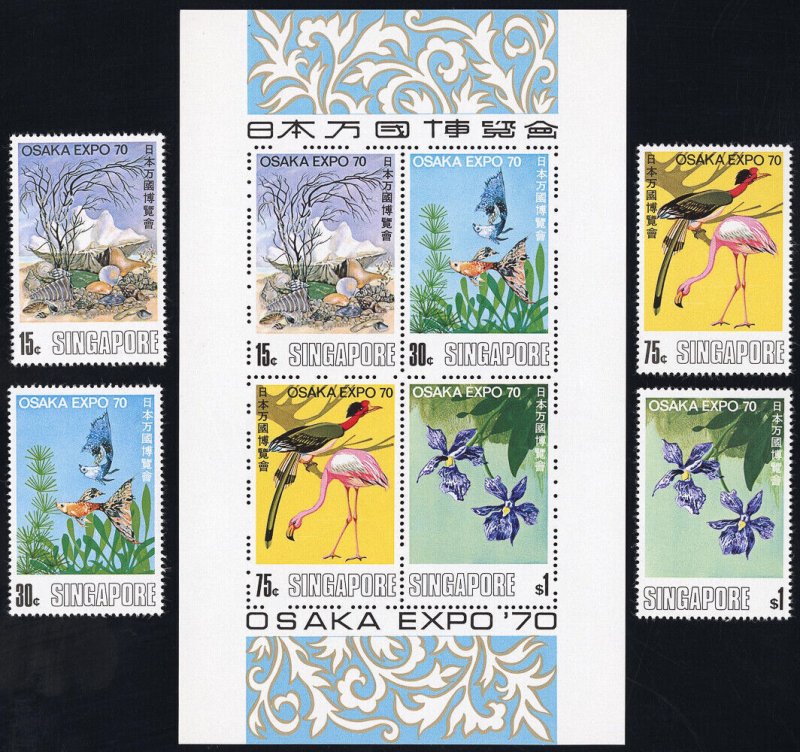 Singapore Stamps # 112-15+115a MNH VF Scott Value $48.00