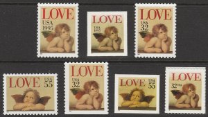 2948 2949 2957 2958 2959 2960 3030 Love Cherub Issues MNH from 1995-96