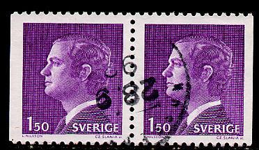 Sweden Scott # 1082, horiz. pair, used