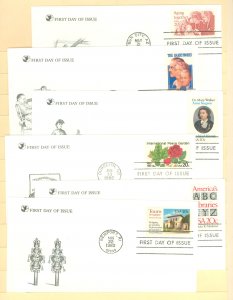 US 2011-2015/2017 1983 6 different FDCs. U/A. Reader's Digest cachets. Aging. Barrymores. Dr. Mary Walker. Intl. Peace G...