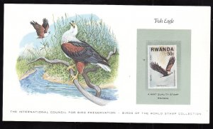 Birds of the World Stamp Collection #6a-Rwanda-Mint NH Fish Eagle stamp & corres