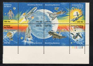 ALLY'S US Plate Block Scott #1912-9 18c Space Achievement [8] MNH F/VF [F-4a]