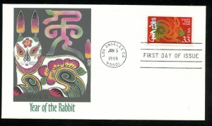 US 3272 Cinese New Year - Year of Hare UA Fleetwood cachet FDC