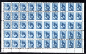 376, Scott, 5c, Canada, Microscope, Blank PB's, Block of 50, VF, Postage Stamps