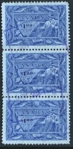 CANADA 1951 FISHERMAN  $1 USED STRIP SG433