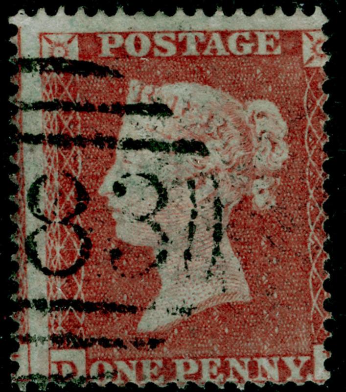 SG17, 1d red-brown, SC16 DIE I, USED. Cat £35.