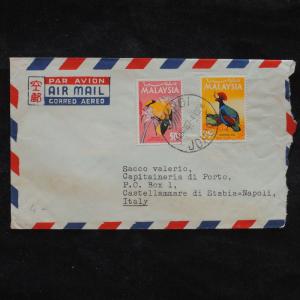 ZS-X199 MALAYSIA - Birds, 1967, Airmail To Italy Cover