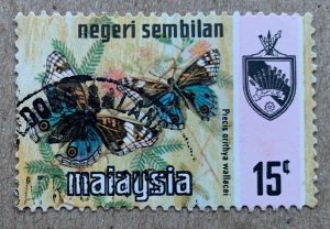 Negri Sembilan 1977 Harrison 15c Butterflies, used. Scott 90a, CV $0.50. SG 101