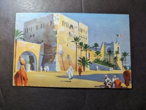 1951 British Occupied Libya BA Tripolitania Overprint Postcard Cover to Italy