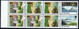 Guernsey 374a,374b booklet panes,MNH. Views 1888-1989.