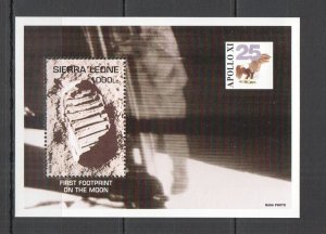 A0344 SIERRA LEONE SPACE APOLLO 11 FIRST FOOTPRINT 1BL MNH
