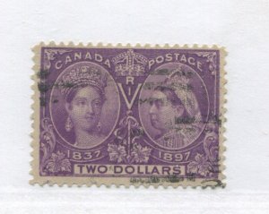 Canada 1897 Jubilee $2 used with a very light roller cancel