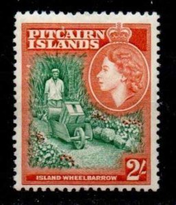 PITCAIRN ISLANDS SG27 1957 2/= GREEN & RED-ORANGE MTD MINT