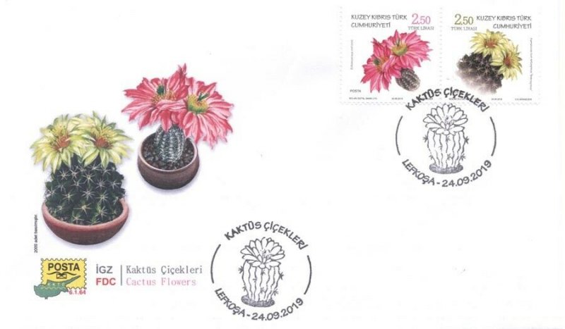 TURKISH NORTHERN CYPRUS/2019  (FDC)- CACTUS (Plant, Flower), MNH