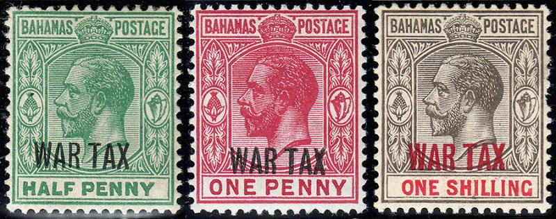 Bahamas Scott MR6-8 (1918) Mint H VF Complete Set, Cat. Value $16.00 B