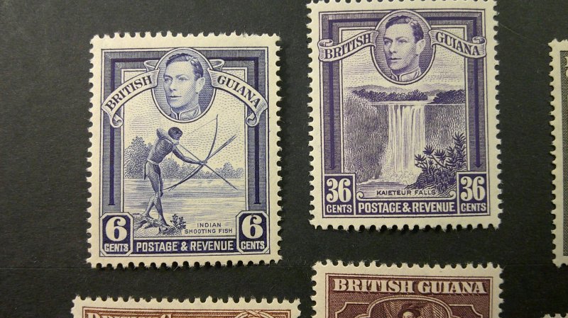 British Guiana 1938-1952 Scott# 230-241 Mint LH/NH VF-XF complete set of 12