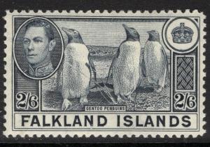 FALKLAND ISLANDS SG160 1938 2/6 SLATE MTD MINT