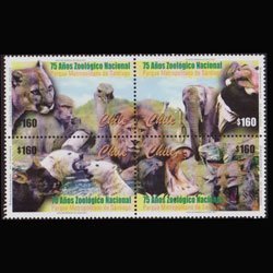 Chile 2001 FAUNA NATIONAL ZOO 75th.Anniv. 2 blocks (4v) Perforated Mint (NH)