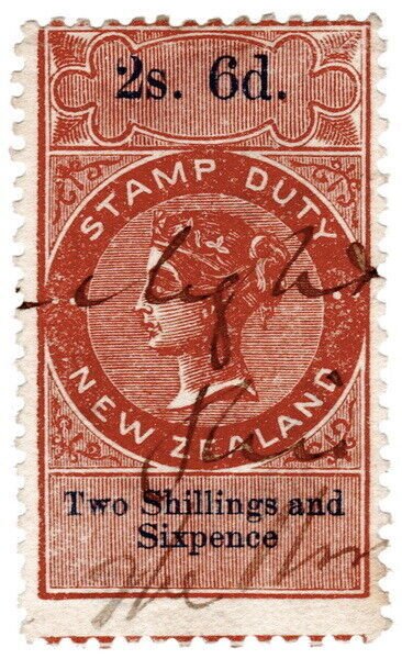 (I.B) New Zealand Revenue : Stamp Duty 2/6d (1870)