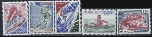 Monaco 1025-29 MNH 1976 Olympics (ak4727)