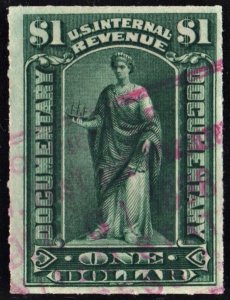 R173 $1.00 Documentary Stamp (1898) Used